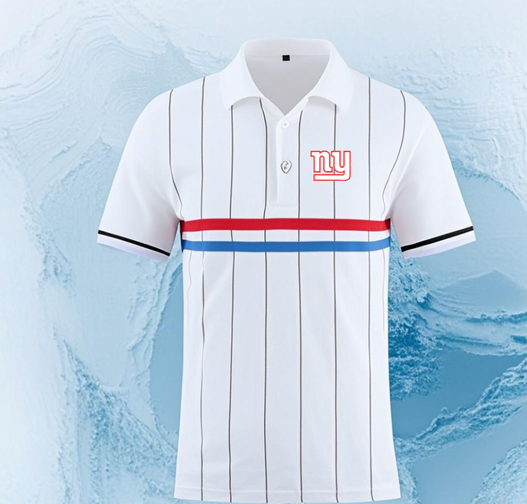 New York Giants white #32 Men 2025 NFL polo T shirt